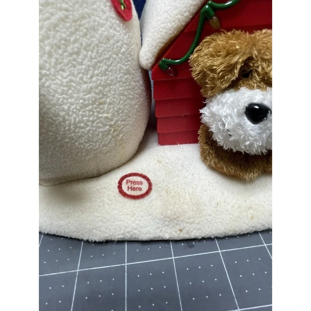2011 Hallmark Snowman Deck The Halls Duo Jingle Pals Plush Singing with Dog Work